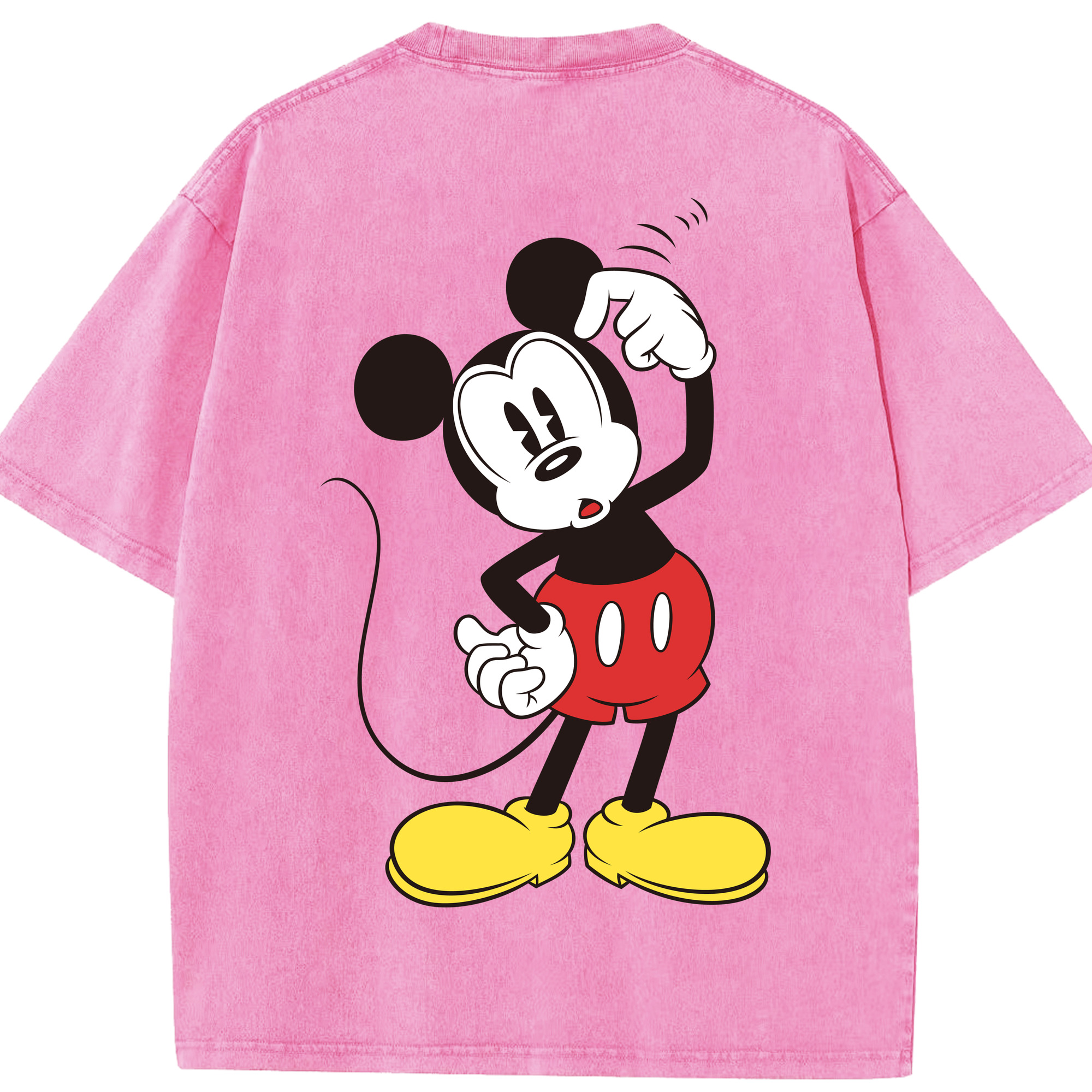 （画像用） ミッキーマウス Mickey Mouse 綿100% ヴィンテージ風 半袖Tシャツ（背面プリント）